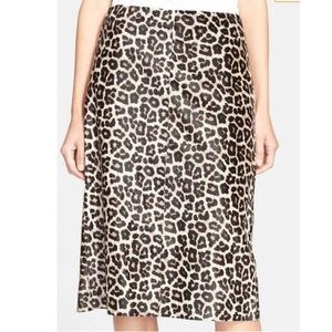 Theory calf hair leopard skirt